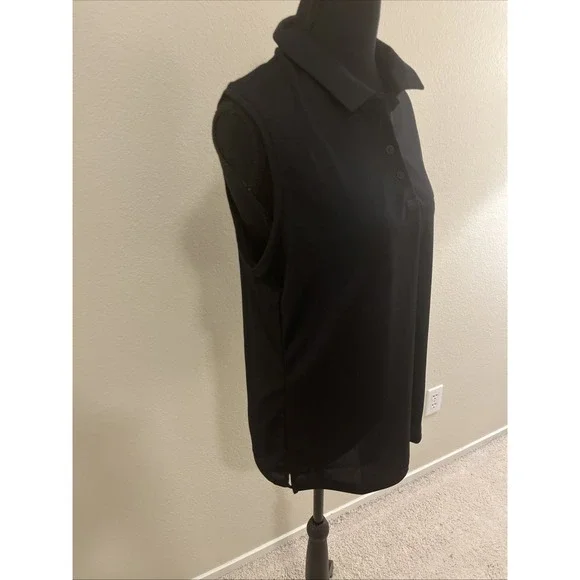 Nike Women's Black Dri-Fit Sleeveless Golf Polo Size Medium New with Tags - Picture 6 of 8